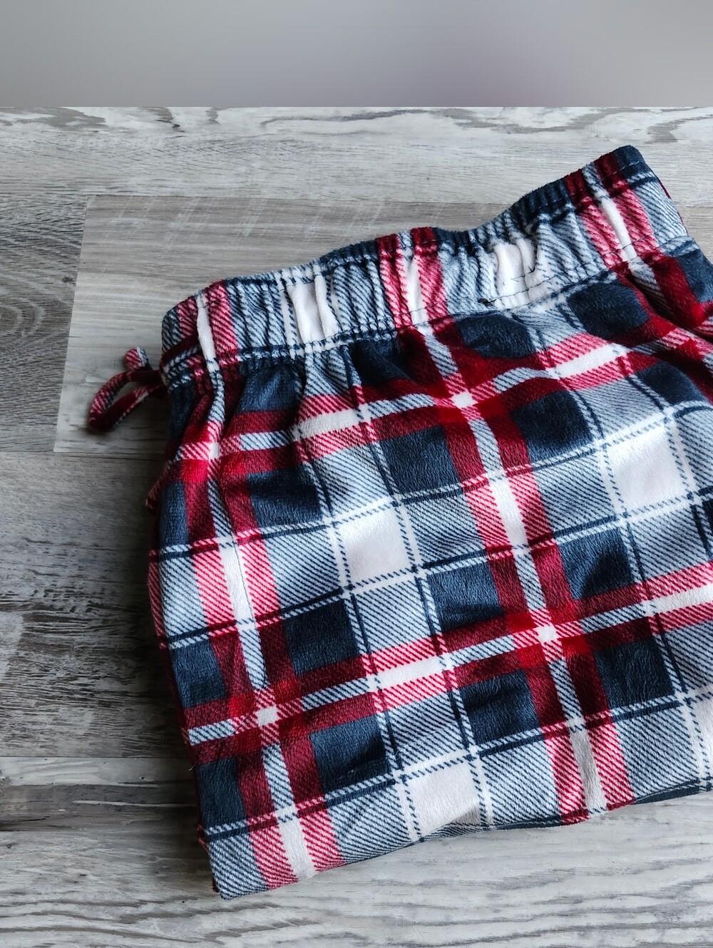 London Fog Collection Men's XXL Plaid Fleece Pajama Lounge Pants Red Blue White - Picture 5 of 7